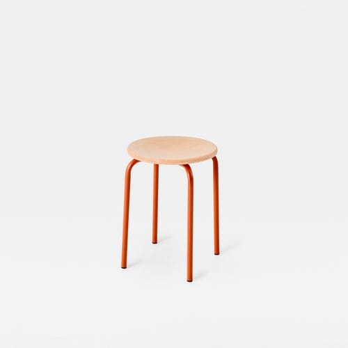 Tabouret de style minimaliste - EASY - Mara - en bois / avec piètement en métal / empilable