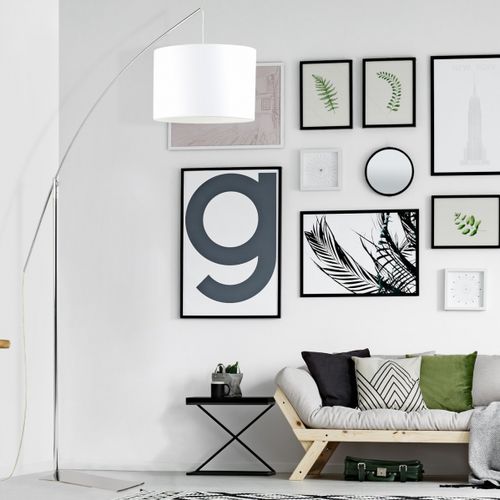 Lampe sur pied - RAINBOW LS - Aluminor - en métal chromé / en acier chromé / en tissu