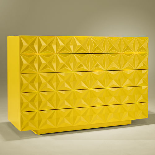Commode contemporaine - DIAMOND - Luisa Peixoto Design - en bois laqué / non spécifié / jaune