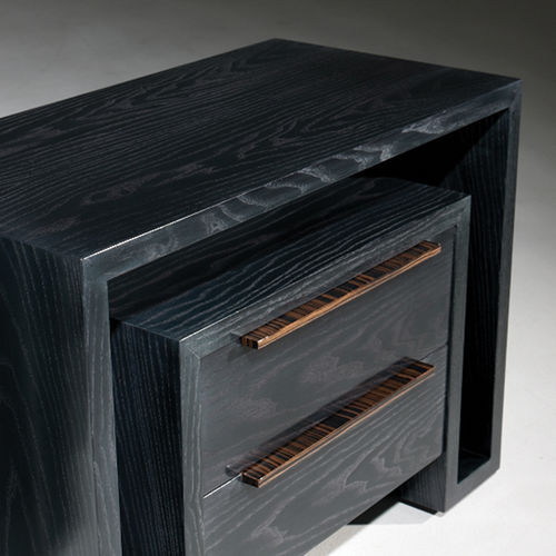Table de chevet contemporaine - DUPLO U - Luisa Peixoto Design - en bois / rectangulaire / avec tiroir