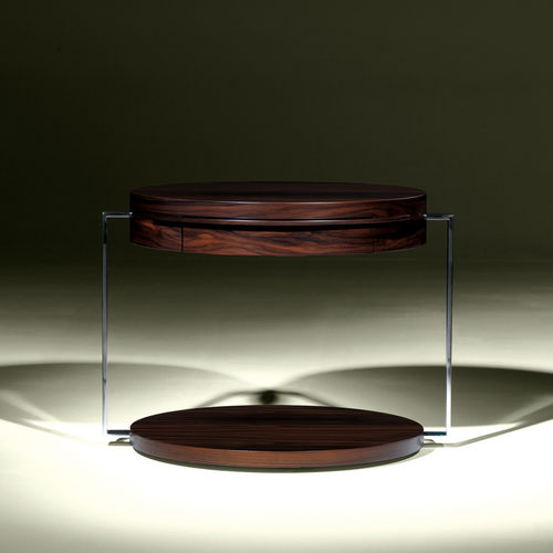 Table de chevet contemporaine - SQUARE - Luisa Peixoto Design - en bois laqué / ronde / résidentielle