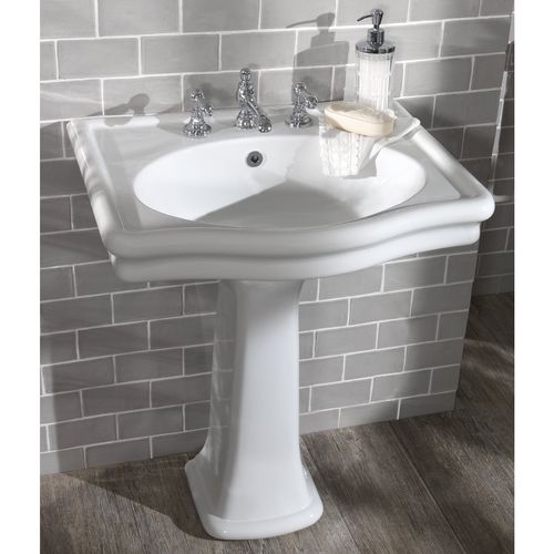 Vasque sur pied - LOXLEY - Aqua Prestige - en porcelaine / rectangulaire / 3 trous