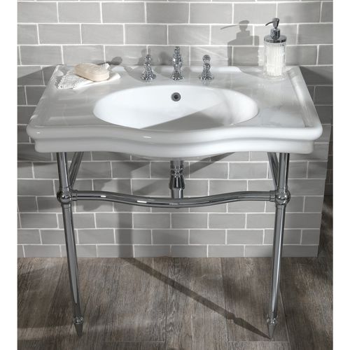 Vasque sur pied - LOXLEY - Aqua Prestige - en porcelaine / en laiton / 1 trou