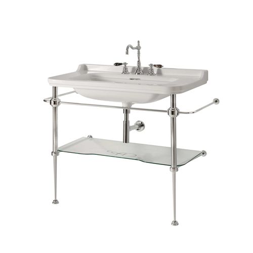 Vasque sur pied - WALDORF - Aqua Prestige - en porcelaine / avec étagère intégrée / rectangulaire