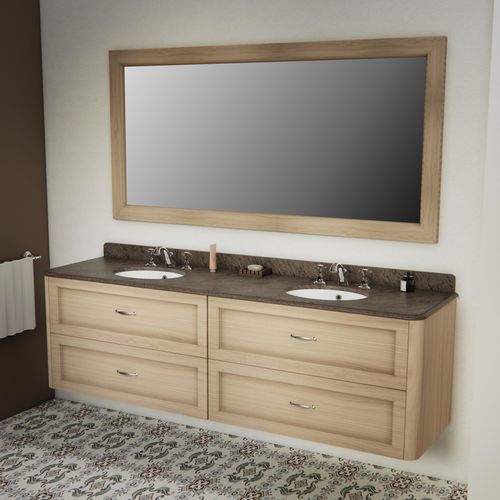 Meuble vasque double - CORINTHIA - Aqua Prestige - mural / en chêne / en marbre