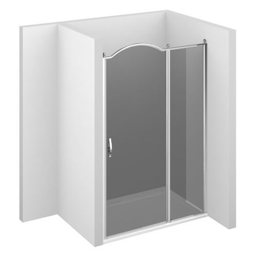 Cabine de douche à l'italienne - 575.GLZ - Aqua Prestige - en verre trempé / fixe / avec porte pivotante