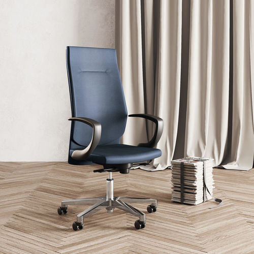 Fauteuil de direction contemporain - GALASSIA - Las Mobili - en cuir / en tissu / en bois