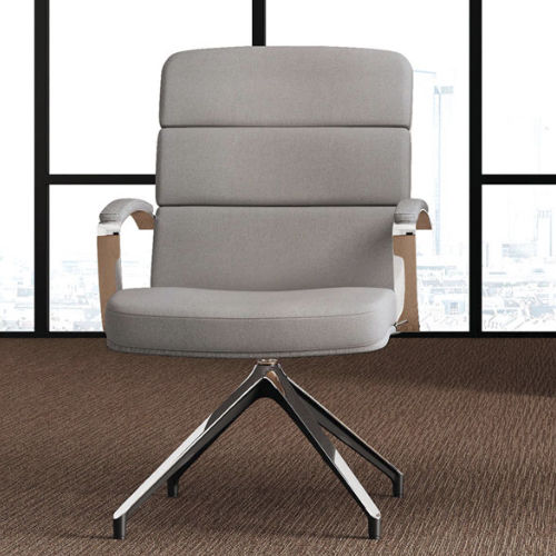Fauteuil visiteur contemporain - SCENA - Las Mobili - en cuir / en métal / tapissé