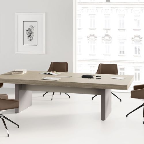 Table de réunion contemporaine - JERA - Las Mobili - en bois / avec piètement en bois / rectangulaire