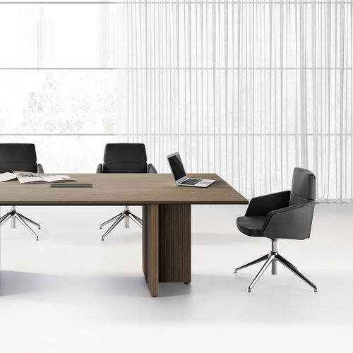 Table de réunion contemporaine - E.O.S. - Las Mobili - en bois / en métal / avec piètement en bois