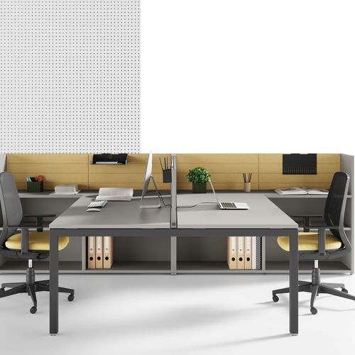 Bureau pour open space - OXI - Las Mobili - sur pied / multiplace / contemporain