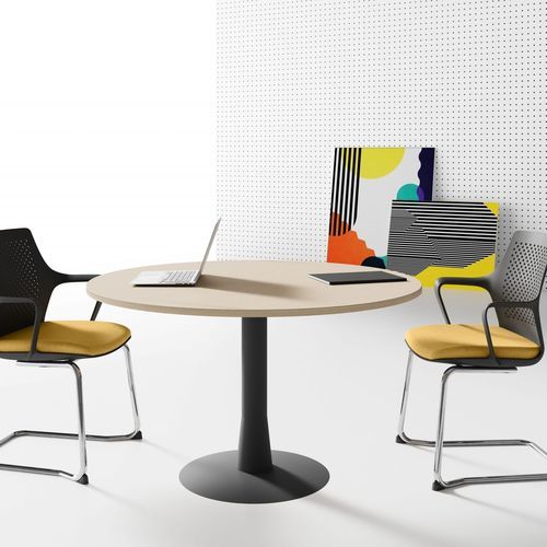 Table de réunion contemporaine - OXI - Las Mobili - en bois / en métal / avec piètement en métal