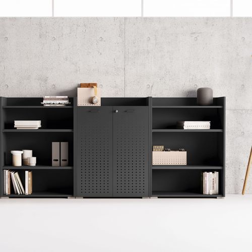 Armoire de classement basse - CONTENITORI UNIVERSALI - Las Mobili - haute / en bois / avec porte battante