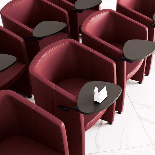 Chaise de conférence contemporaine - MOVIE - Las Mobili - d'intérieur / en cuir / avec piètement en cuir