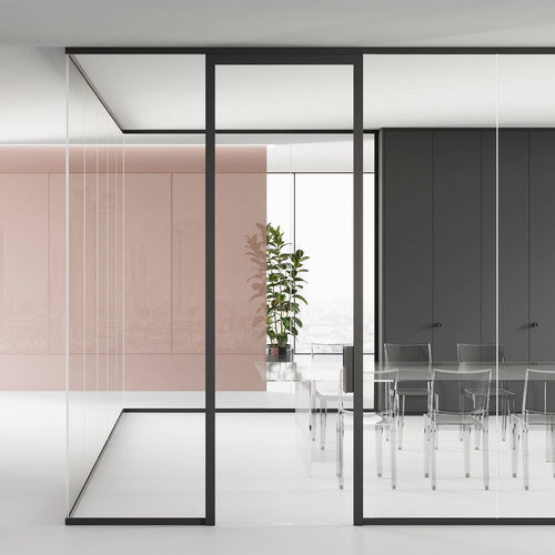 Cloison amovible - MOOD M1 - Las Mobili - fixe / coulissante / en verre