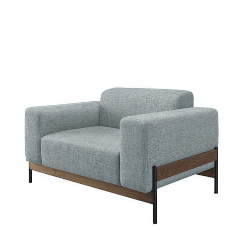 Fauteuil contemporain - BOWIE - Wewood - Portuguese Joinery - en tissu / en chêne / en noyer