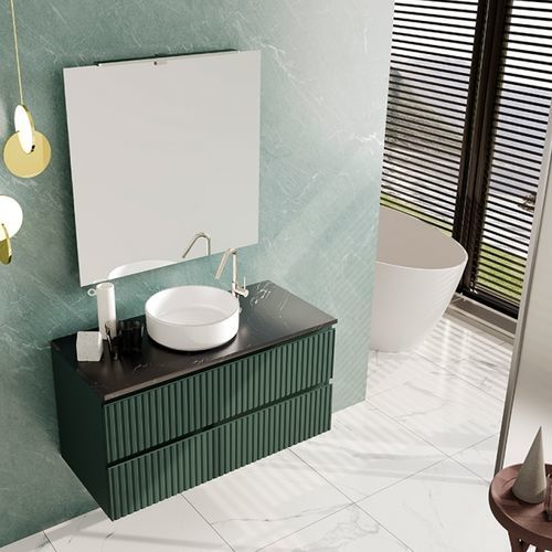 Meuble vasque suspendu - 01 - Mi baño - en céramique / en pierre / contemporain