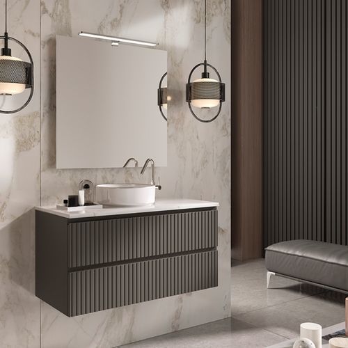 Meuble vasque suspendu - 02 - Mi baño - en céramique / en pierre / contemporain