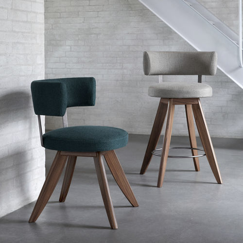 Chaise de bar contemporaine - PAR  - more - d'intérieur / en tissu / en cuir