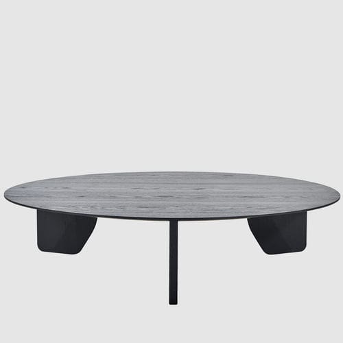 Table basse contemporaine - CUT - more - en bois / avec piètement en bois / ronde