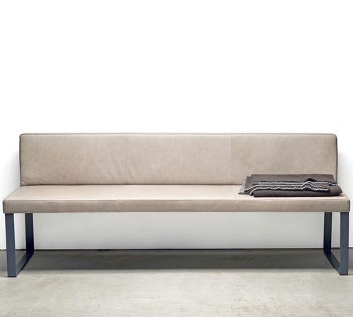 Banquette contemporaine - BOP - more - en tissu / en cuir / avec piètement en acier