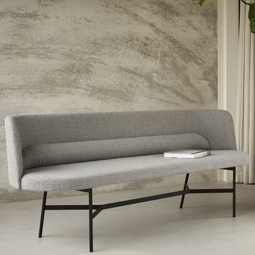 Banquette contemporaine - HARRI - more - en tissu / avec piètement en acier à revêtement par poudre / en acier