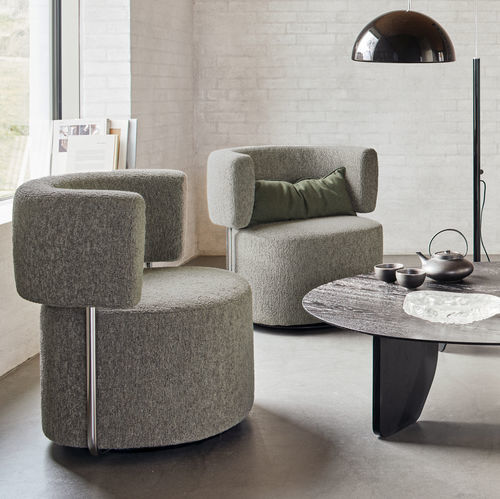 Fauteuil contemporain - OSO SWIVEL - more - en cuir / en mousse / en tissu