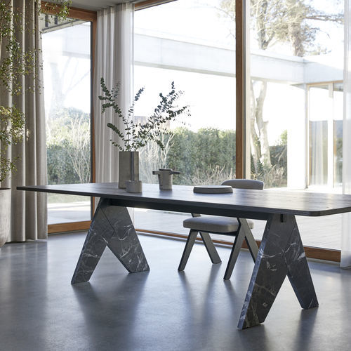 Table design - AVAR  - more - en cuir / bois / en bois massif