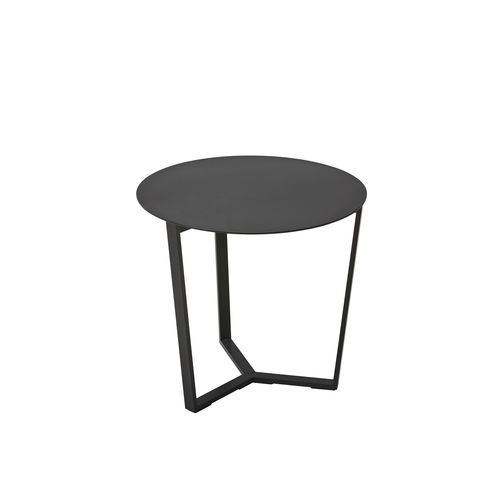 Table contemporaine - PERO  - more - en acier / avec piètement en bois / ronde