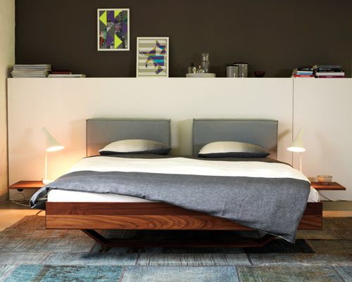 Lit double - B15 - more - contemporain / avec tête de lit tapissée / avec tables de chevet