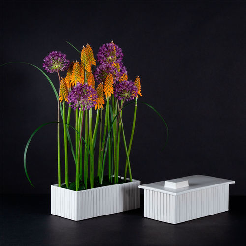Pot de fleur en céramique - BUILDING - Pulpo - à poser / rectangulaire / résidentiel