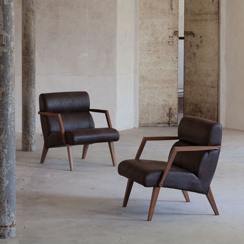 Fauteuil classique - ATTESA 02 - L'abbate - en cuir / en tissu / en bois massif