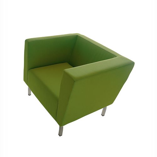 Fauteuil contemporain - TILT - L'abbate - en cuir / en tissu / vert