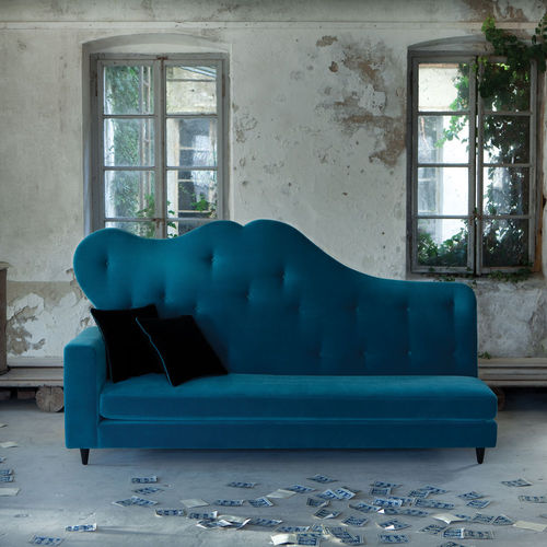 Canapé chesterfield - SALON - L'abbate - en tissu / en cuir / bleu