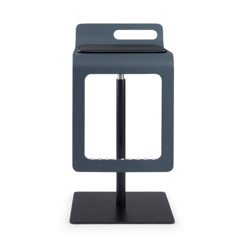Tabouret de bar contemporain - SGABY GAS - RICCARDO RIVOLI Design - en cuir / avec repose-pieds / pivotant