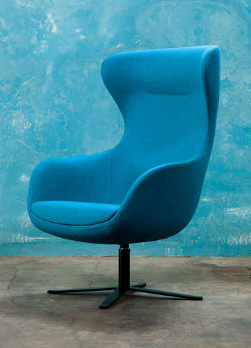 Fauteuil contemporain - KING STAR - RICCARDO RIVOLI Design - en tissu / à oreilles / avec dossier haut