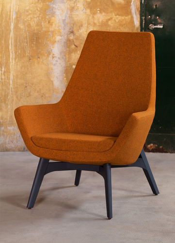 Fauteuil contemporain - MISS - RICCARDO RIVOLI Design - en tissu / à dossier haut / jaune