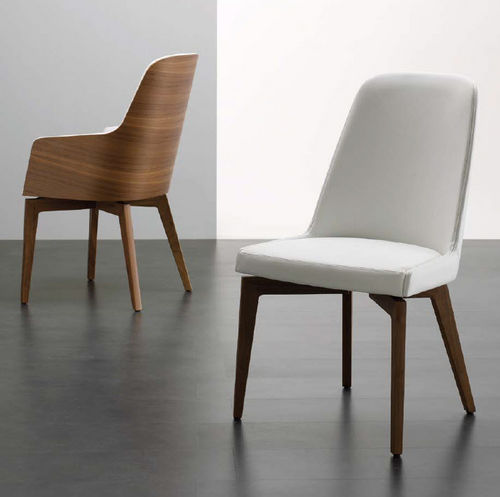 Chaise contemporaine - MARLÈNE 100  - RICCARDO RIVOLI Design - d'intérieur / en tissu / avec piètement en bois