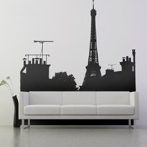 Sticker mural ville PARIS SKYLINE C Paristic pays