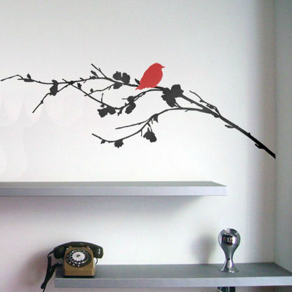 Sticker mural nature - BIRD ON A BRANCH 	 - Paristic - ornemental