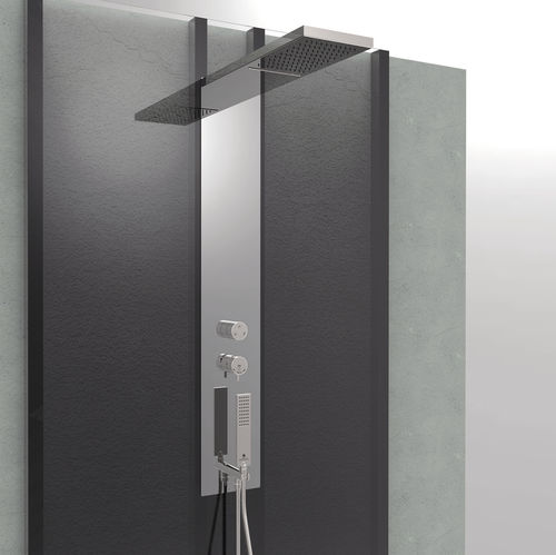 Colonne de douche thermostatique - L00928 - BOSSINI - en inox / murale / contemporaine
