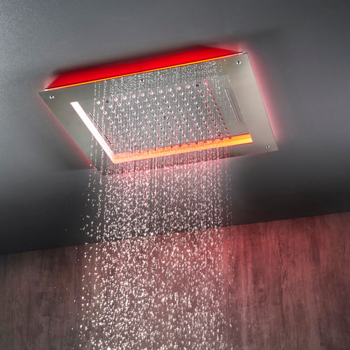 Pommeau de douche avec chromothérapie - HI0927 - BOSSINI - de plafond / rectangulaire / pluie