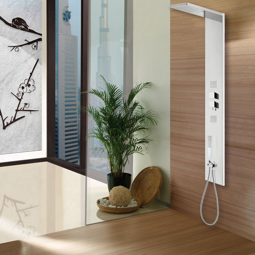 Colonne de douche thermostatique - L00890 - BOSSINI - en inox / murale / contemporaine