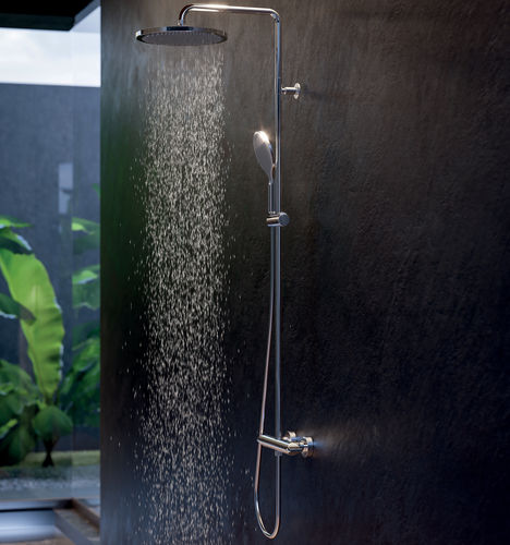 Colonne de douche thermostatique - L10505 - BOSSINI - en laiton / murale / contemporaine