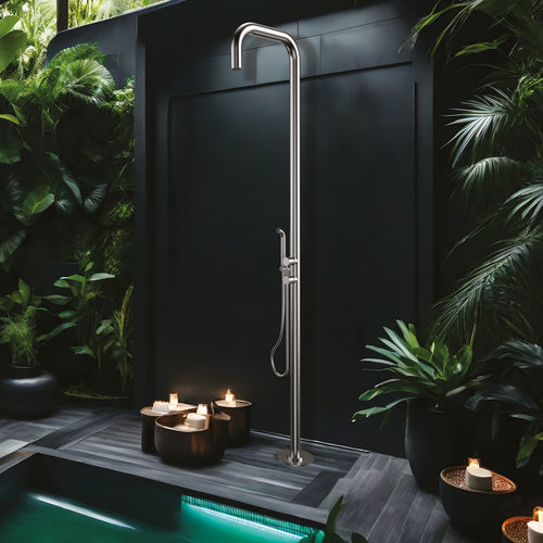Colonne de douche d'extérieur - INL003  - BOSSINI - en inox / sur pied / contemporaine