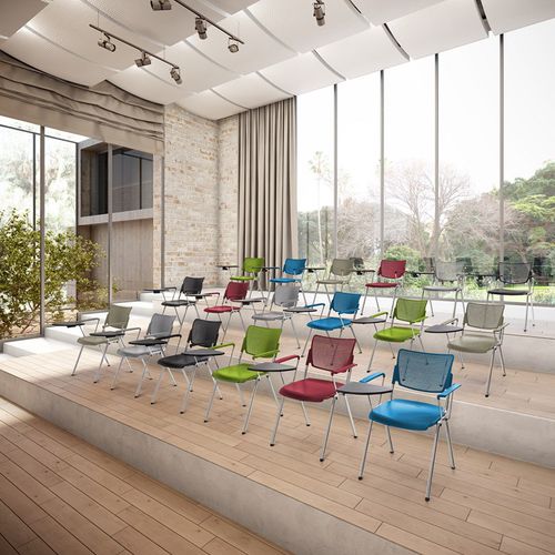 Chaise de conférence contemporaine - MY - Moschella Sedute Srl - d'intérieur / en résille / en polypropylène