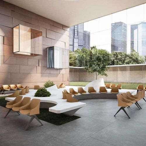 Sièges sur poutre en cuir - WINDSOR - Moschella Sedute Srl - 3 places / contemporain