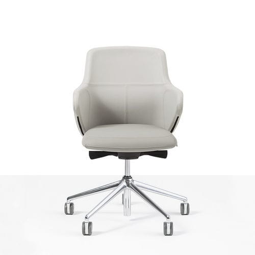Chaise de bureau contemporaine - DUET LOW - Moschella Sedute Srl - d'intérieur / en tissu / en cuir