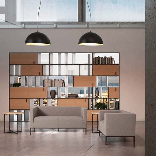 Canapé contemporain - KUBE - Moschella Sedute Srl - en tissu / en mousse de polyuréthane / gris