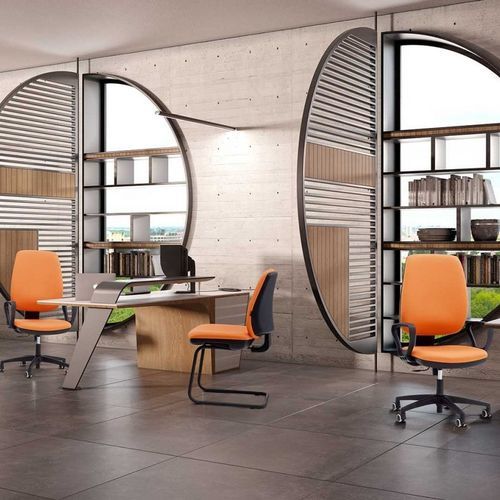 Fauteuil de bureau contemporain - ORION - Moschella Sedute Srl - en tissu / en hêtre / en contreplaqué